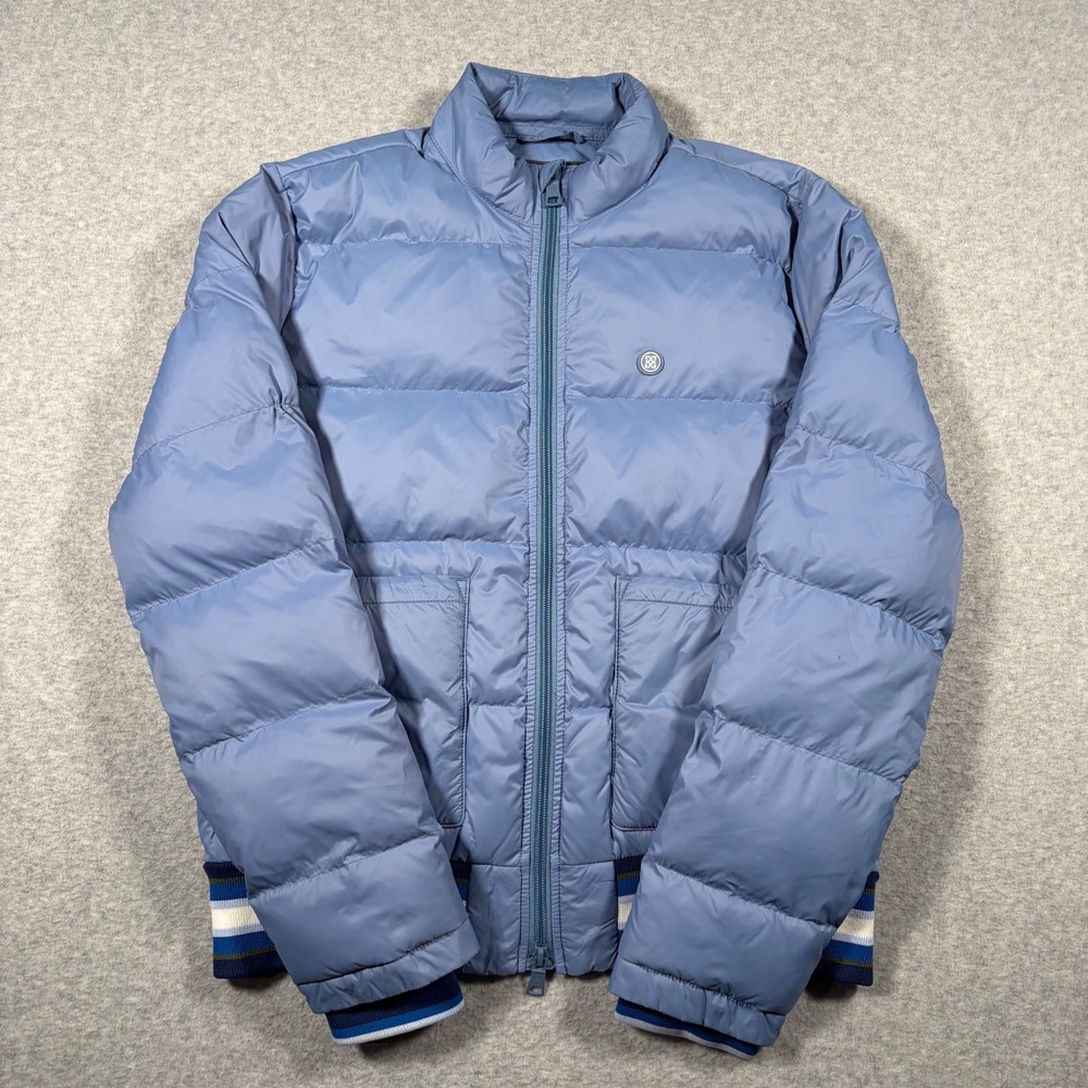 G/FORE Puffer Jacket Women Medium Blue Quilted Full Zip Golf Bomber chB00